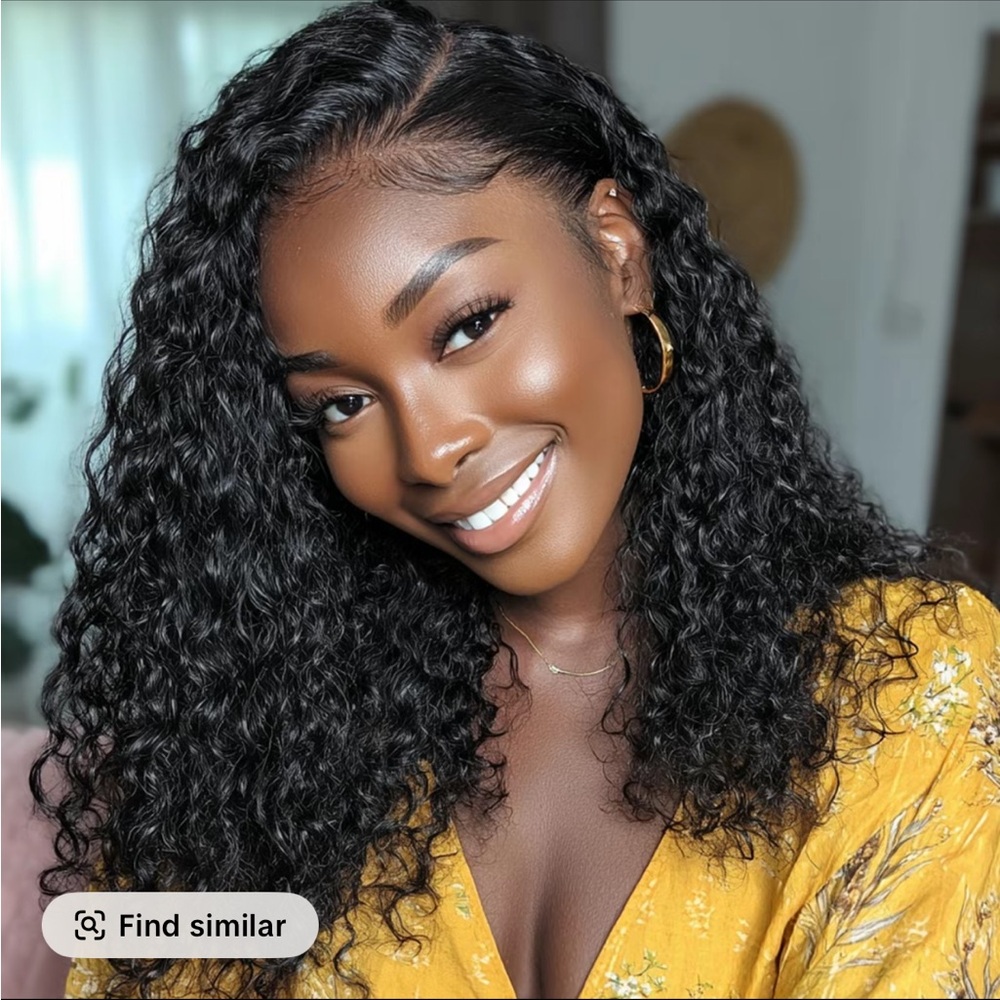 Chicorosa 100% human hair 13x6 curly 20 inch wig 1B